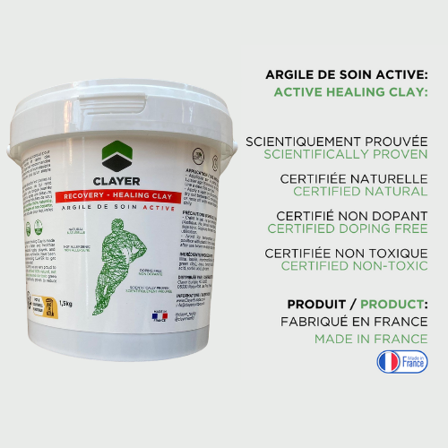 Clayer - Argile Soin Actif pour joueurs de rugby - 1,5kg
