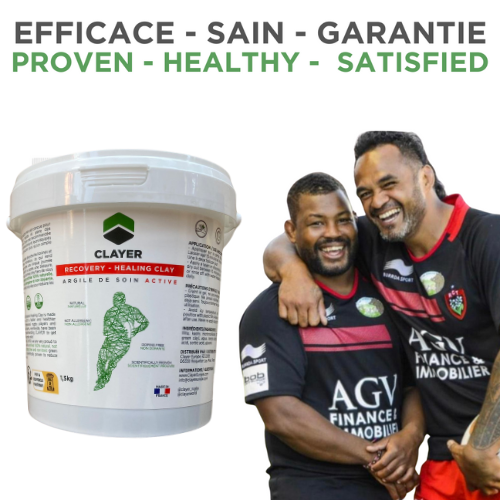 Clayer - Argile Soin Actif pour joueurs de rugby - 1,5kg