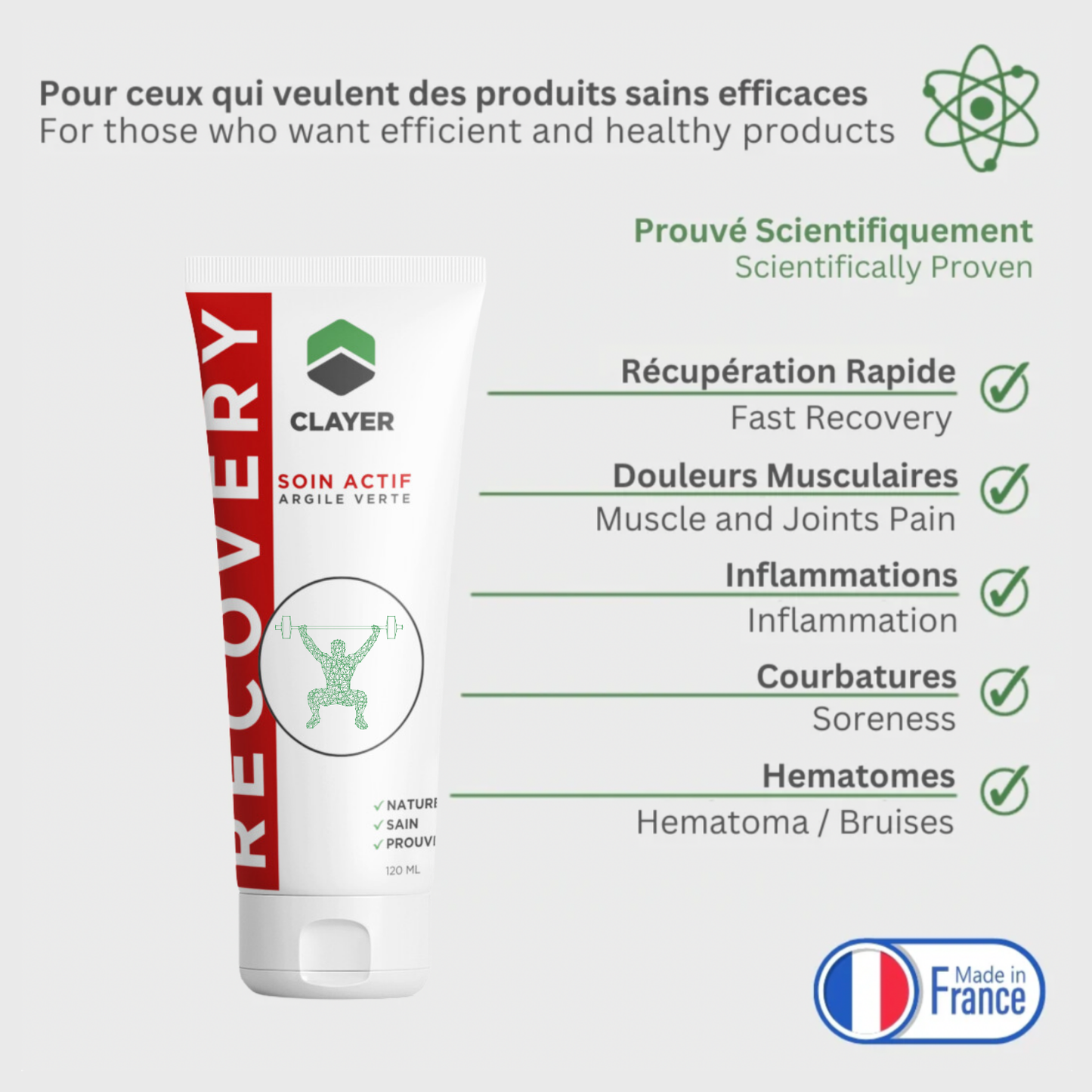 Clayer - Argile verte du sportif - Salle de sport- Soin actif