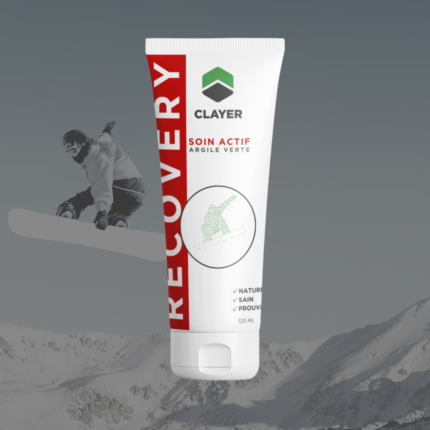 argile verte recuperation snowboardeur